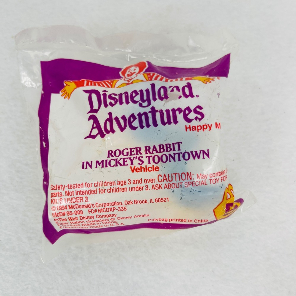 Vintage 1994 McDonald's Happy Meal Roger Rabbit Disneyland Adventures Toy New